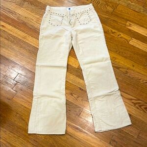 GAP Cream Corduroy Pants with Stud Accents